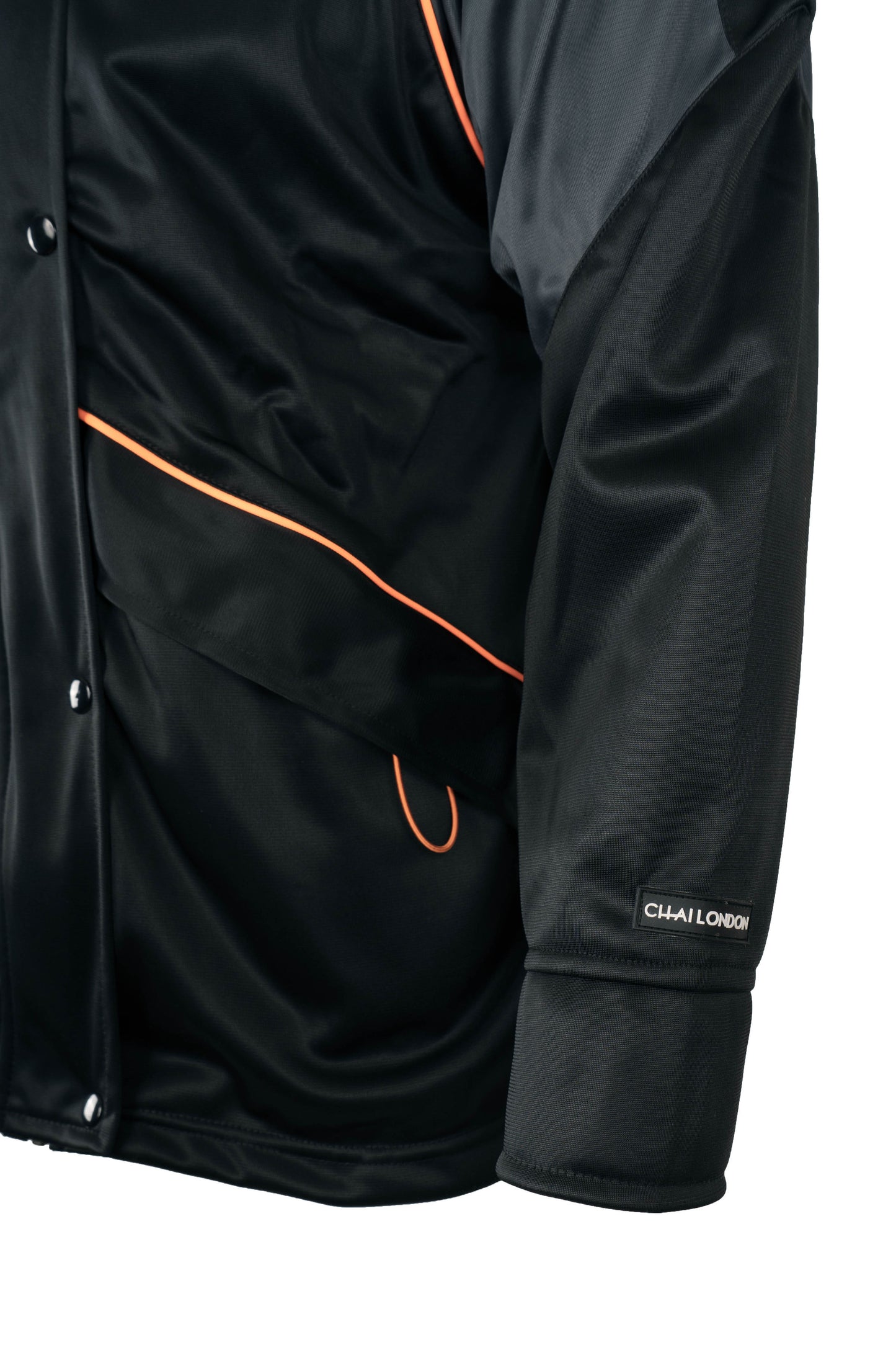 Windbreaker Jacket - Black / Orange