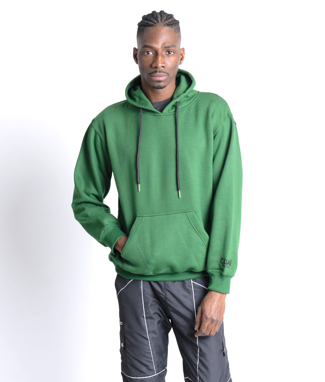 Embroidered Hoodie - Forest Green
