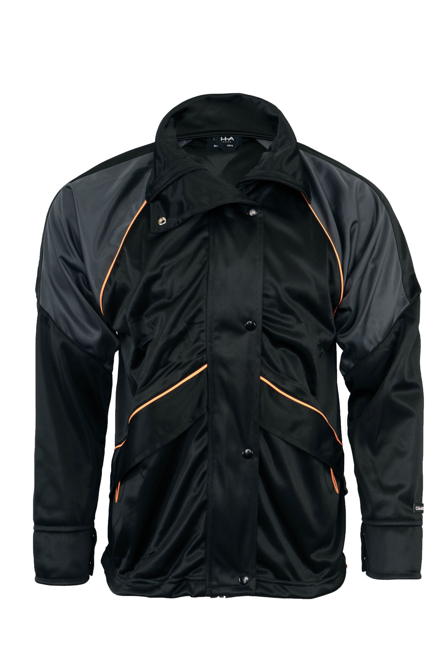 Windbreaker Jacket - Black / Orange