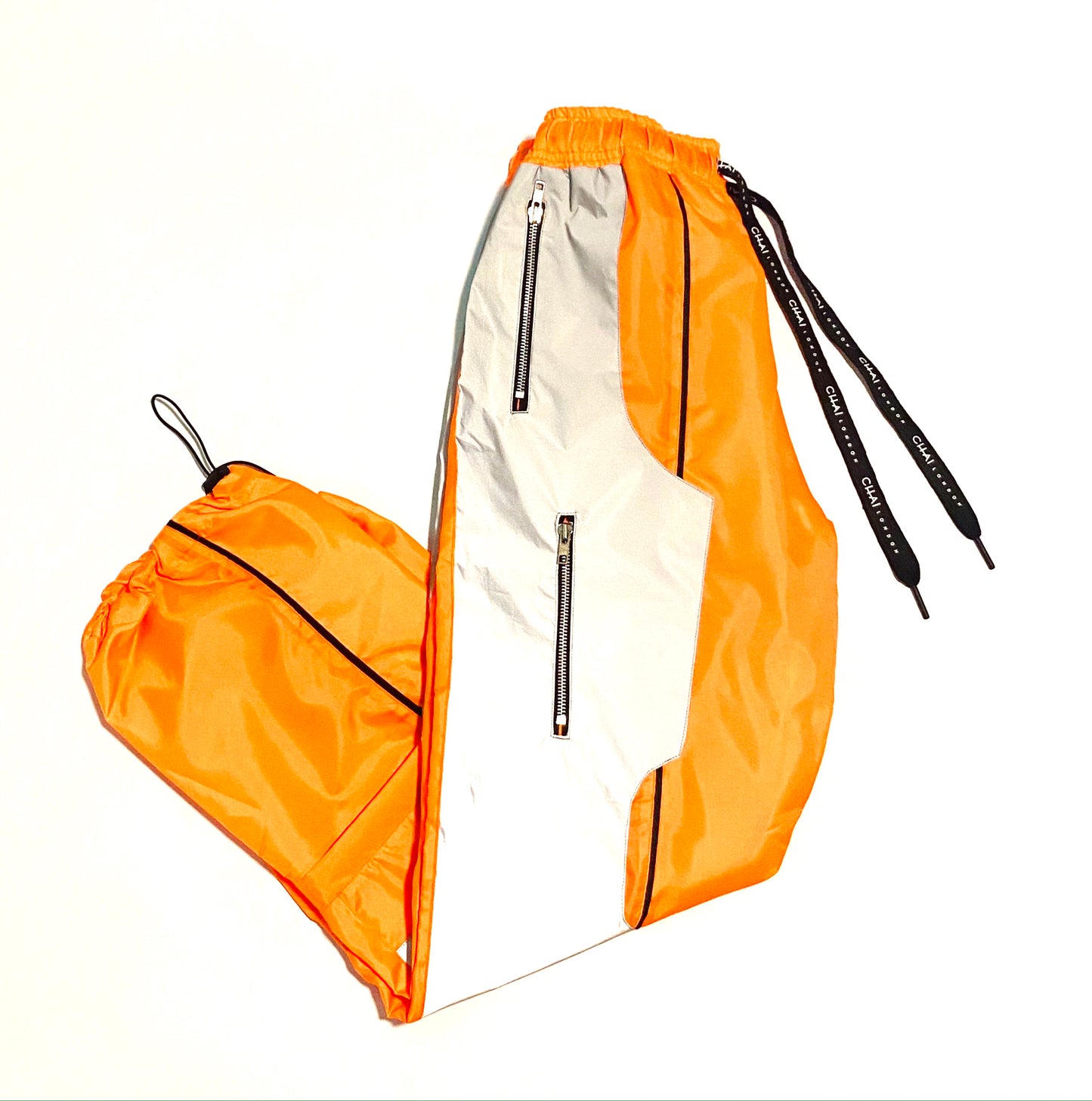 Reflective Windbreaker Pants - Orange