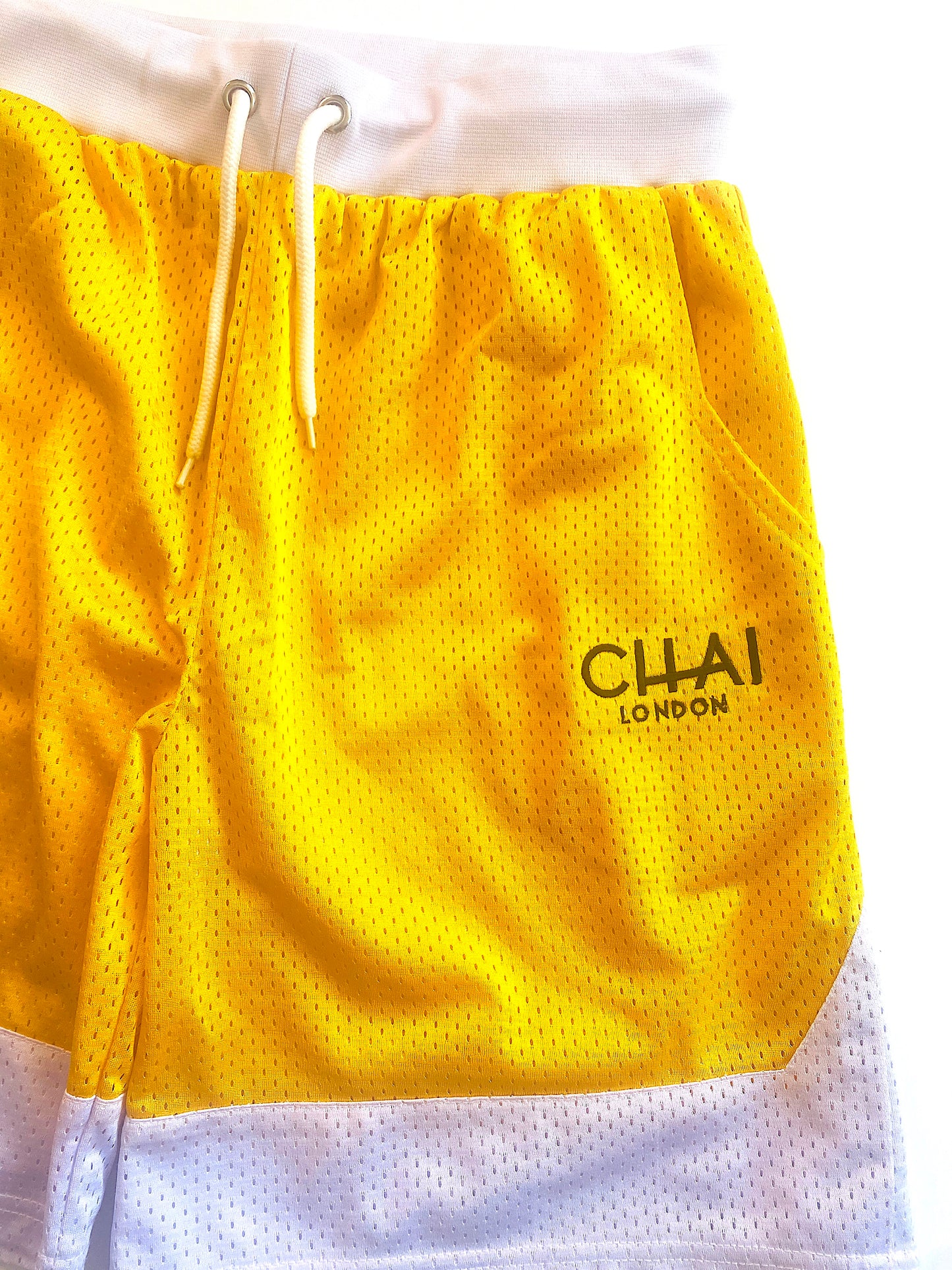 Yellow Mesh Basketball Shorts