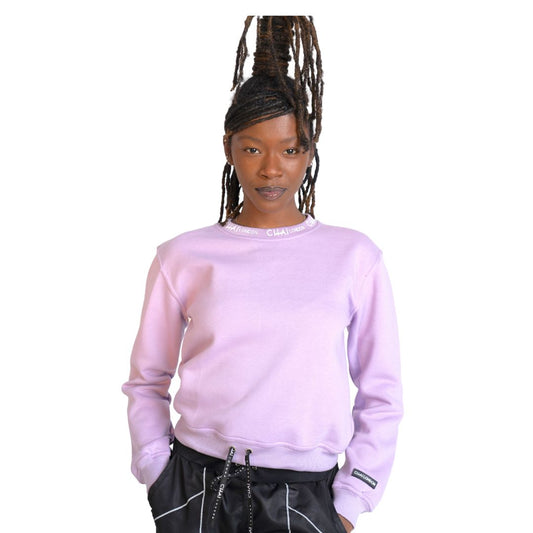 Cropped Crew Neck Sweater - Lilac